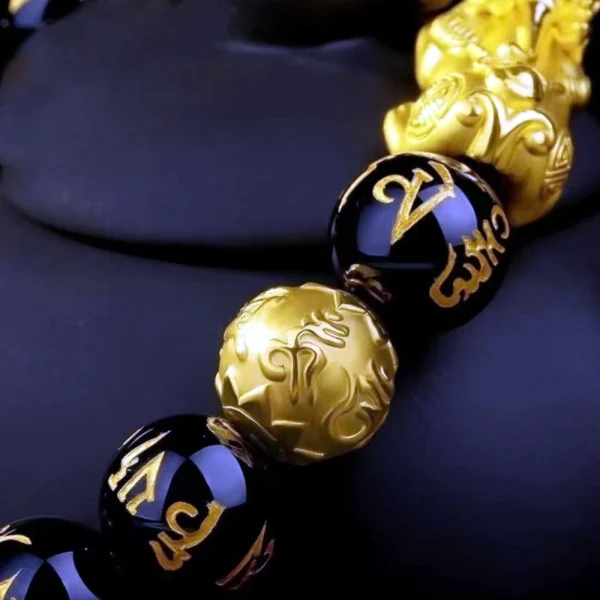 Feng Shui Bracelet - Pixiu Black Obsidian Bracelet for Wealth - Image 4