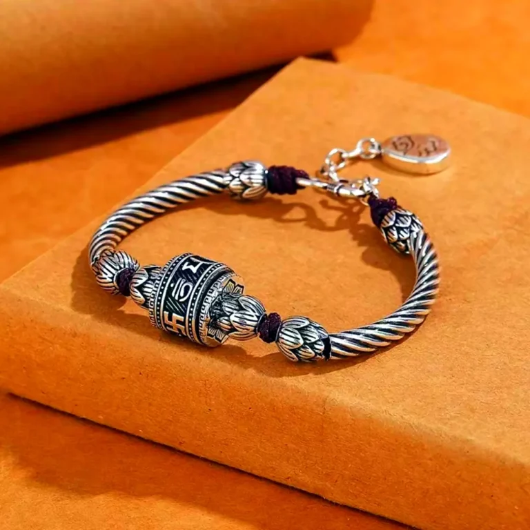 an amage of Tibetan Six-Word Mantra Prayer Wheel Bracelet