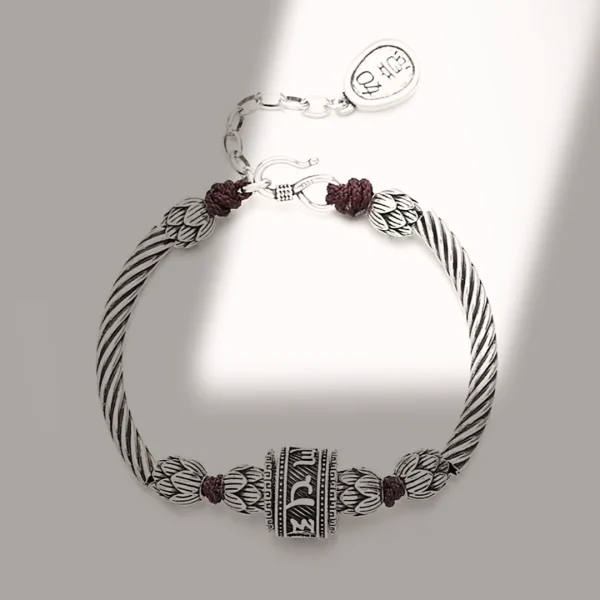 Tibetan Six-Word Mantra Prayer Wheel Bracelet - Image 4