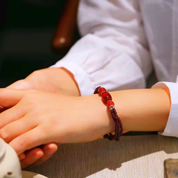 Red Agate Garnet bracelet-Bring Happiness and Weath - Image 4