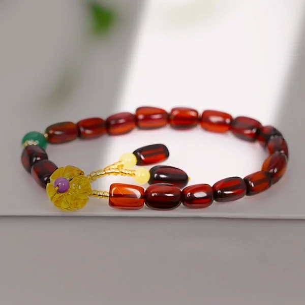 Ethnic style red Amber ladies bracelet-Bring Strength and Wisdom - Image 4