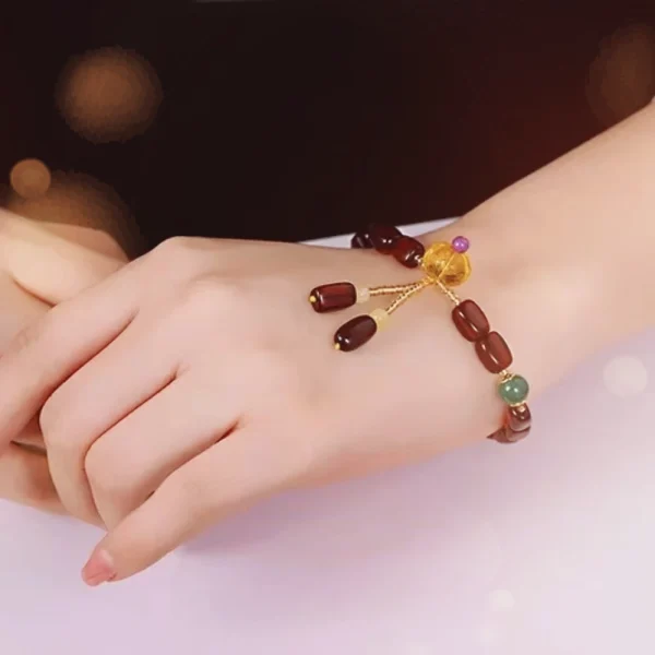 Ethnic style red Amber ladies bracelet-Bring Strength and Wisdom - Image 6