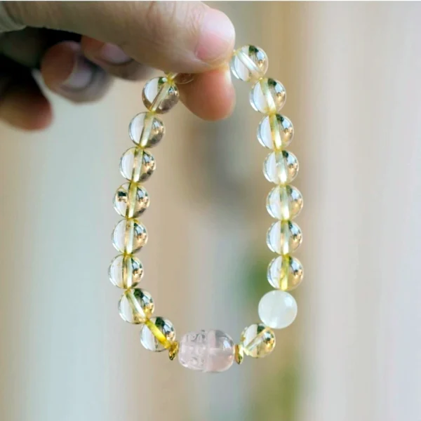 Citrine Strawberry Crystal Pixiu Bracelet-Attract Wealth - Image 2
