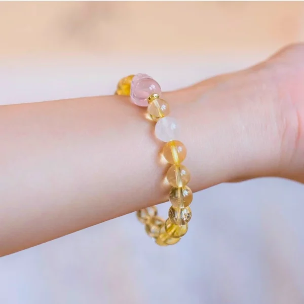 Citrine Strawberry Crystal Pixiu Bracelet-Attract Wealth - Image 5