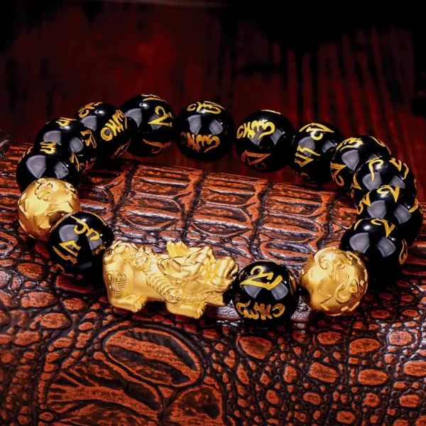 Feng Shui Bracelet - Pixiu Black Obsidian Bracelet for Wealth - Image 5