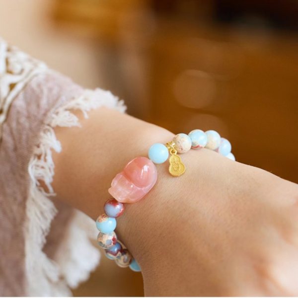 Exquisite pink Shoushan stone PiXiu/Natural bodhi like stars and moon - Image 5