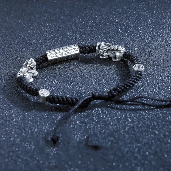 Double Pixiu protection-Prayer wheel rope Bracelet-Protect yourself and be transported - Image 3