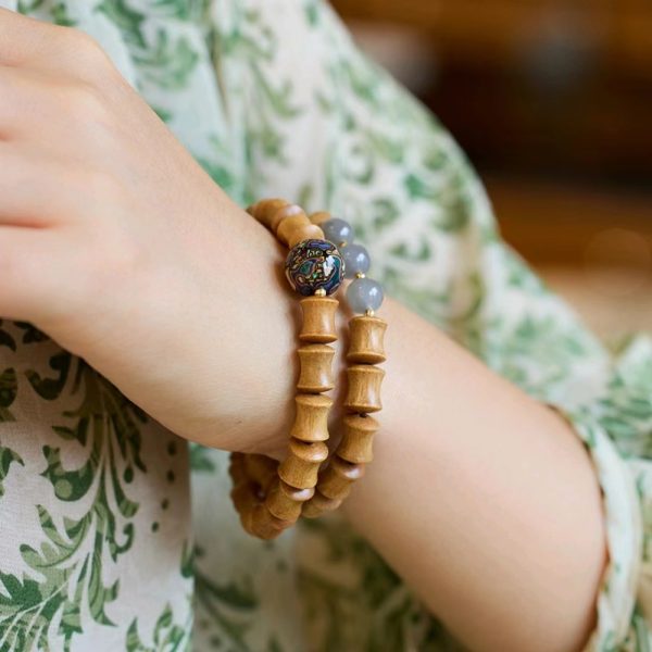 Mist Purple Hotan Jade Bamboo Sandalwood  Bracelet/Necklace-Bring good luck and energy - Image 4