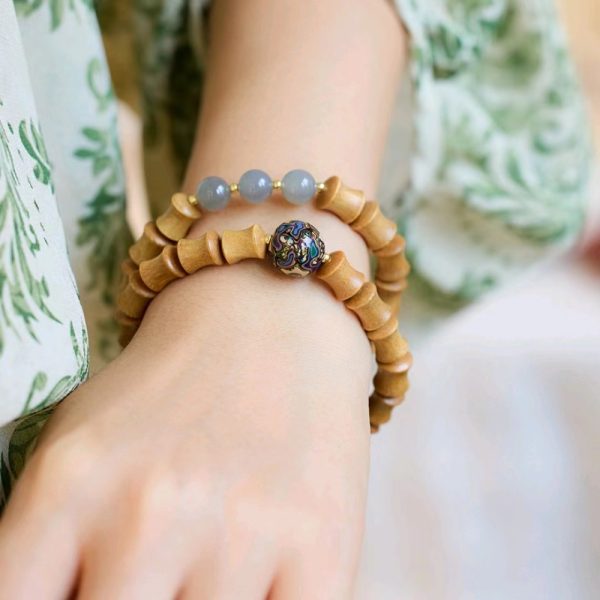 Mist Purple Hotan Jade Bamboo Sandalwood  Bracelet/Necklace-Bring good luck and energy - Image 5