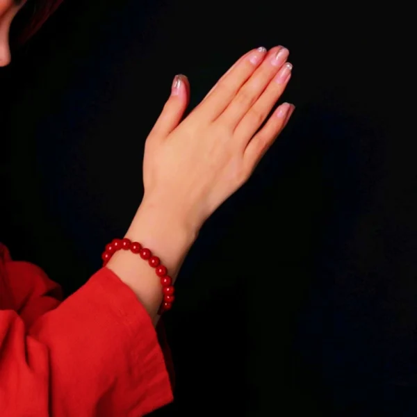 Simple Pure Cinnabar FengShui Bracelet - Auspicious & Guard - Image 5