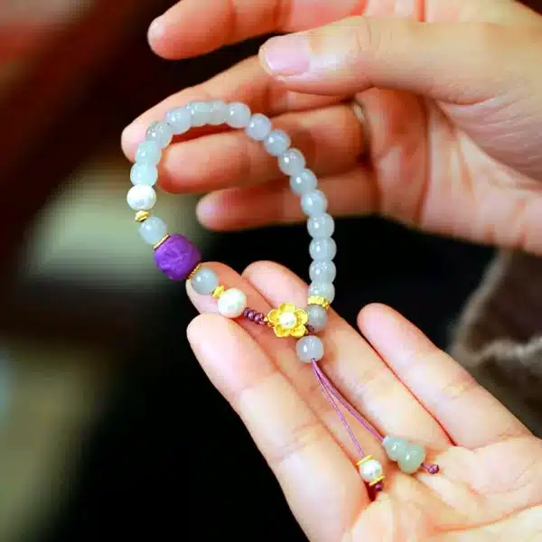 Smoky Purple Hetian Jade Bracelet-Bring Good Luck and Energy - Image 2
