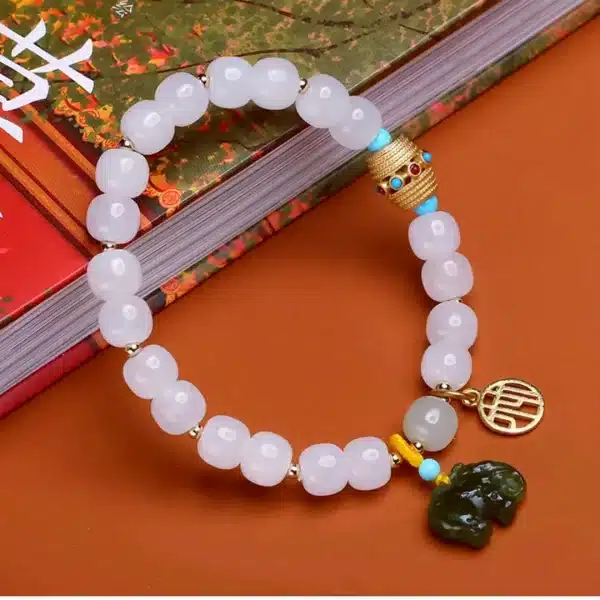Little elephant  Hetian Jade Bracelet-Bring Wealth and Energy - Image 3