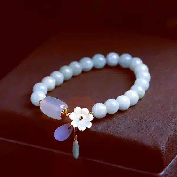 Pure White Jadeite Bracelet-Bring Love and Good Luck - Image 4