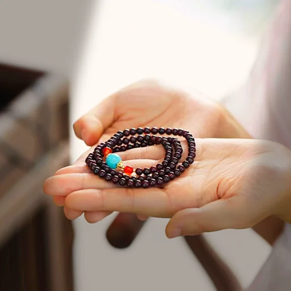 Exquisite three-circle Garnet Bracelet -Brings Good Luck and Energy - Image 2