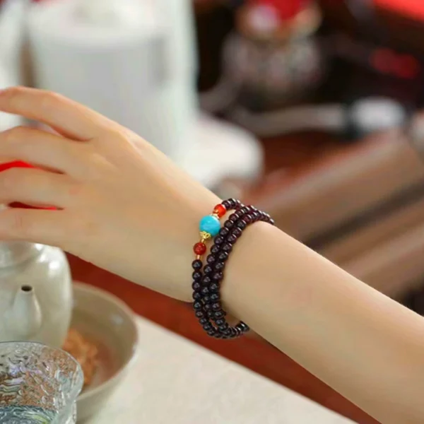 Exquisite three-circle Garnet Bracelet -Brings Good Luck and Energy - Image 4