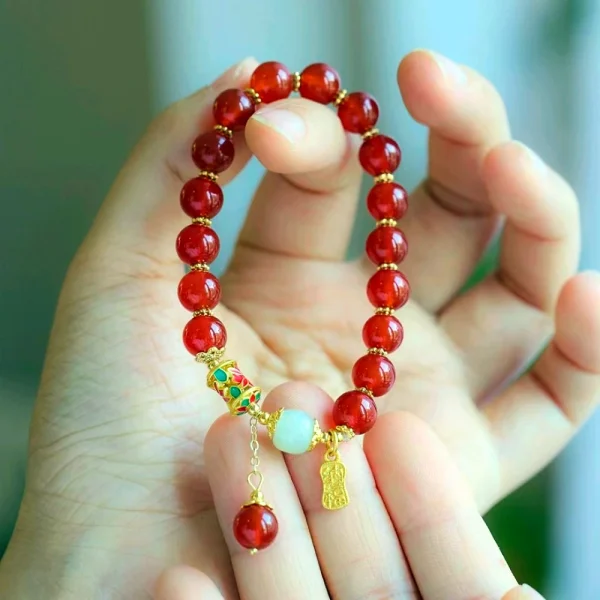 Natural Red Agate Jade Bracelet-Brings good Luck and Happiness - Image 4