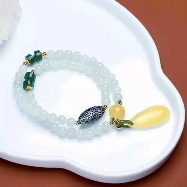Double Circle Hetian Jade Bracelet-Bring Happiness and Good Luck - Image 5