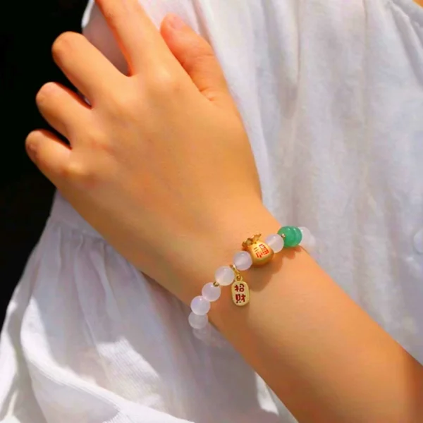 White Agate Bracelet-Brings good Luck and Weath - Image 4