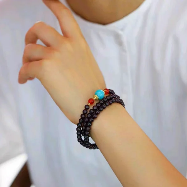 Exquisite three-circle Garnet Bracelet -Brings Good Luck and Energy - Image 5