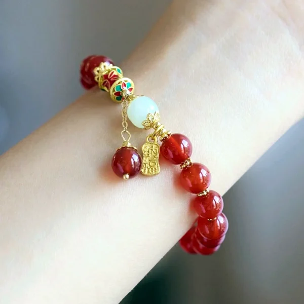 Natural Red Agate Jade Bracelet-Brings good Luck and Happiness - Image 5