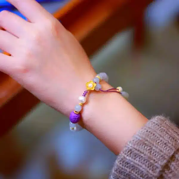 Smoky Purple Hetian Jade Bracelet-Bring Good Luck and Energy - Image 5