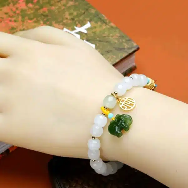 Little elephant  Hetian Jade Bracelet-Bring Wealth and Energy - Image 6