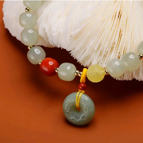 Peace Buckle Jade Bracelet -Brings Good Luck and Weath - Image 2
