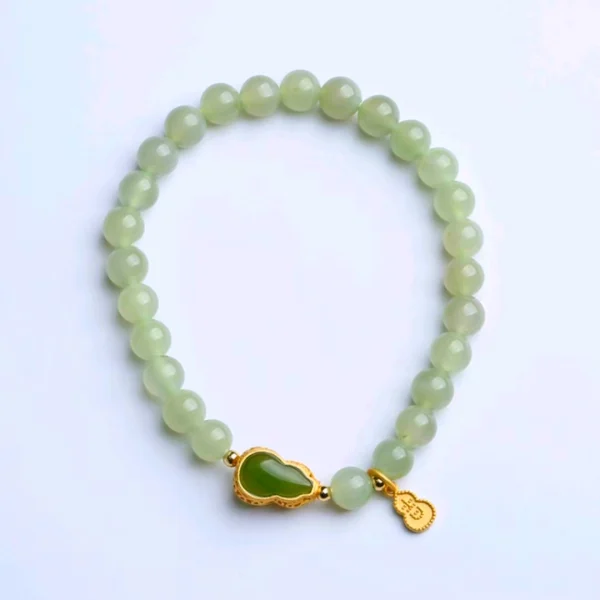 Hetian Jade Bracelet Jasper Gourd-Brings Good Luck and Weath - Image 5