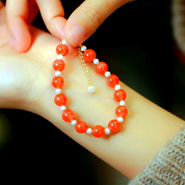 Southern Red Agate Jade Bracelet -Bring Good Luck and Wealth - Image 2