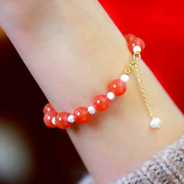 Southern Red Agate Jade Bracelet -Bring Good Luck and Wealth - Image 3
