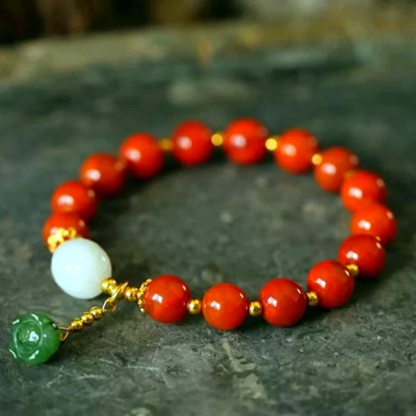 Southern Red Agate Jade Bracelet -Brings Good Luck and Happiness - Image 4