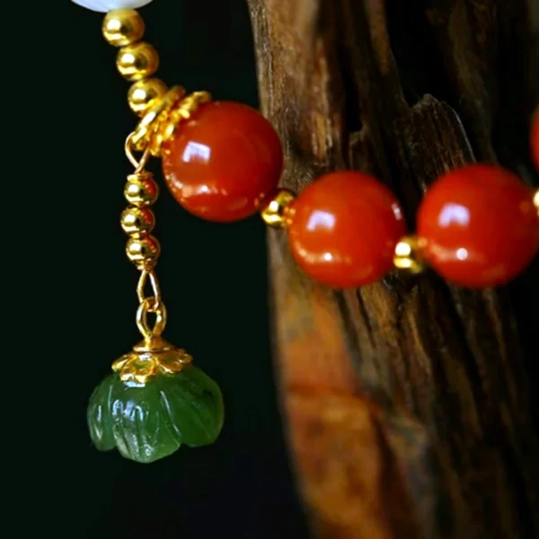 Southern Red Agate Jade Bracelet -Brings Good Luck and Happiness - Image 2