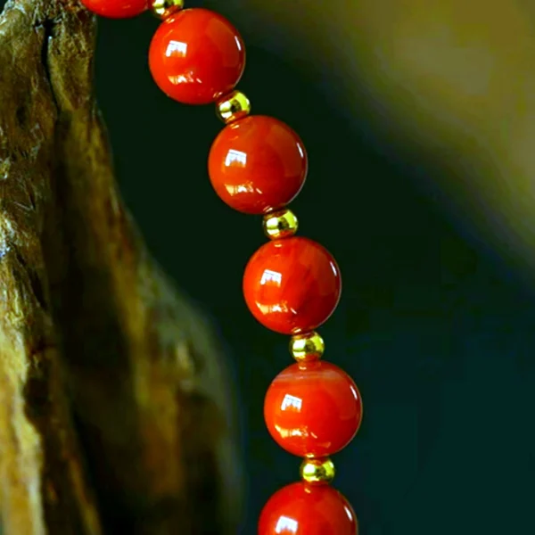 Southern Red Agate Jade Bracelet -Brings Good Luck and Happiness - Image 3