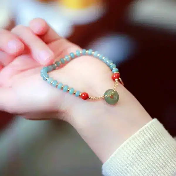 Peaceful Buckle Jadeite Bracelet-Bring Peace and Wealth - Image 2