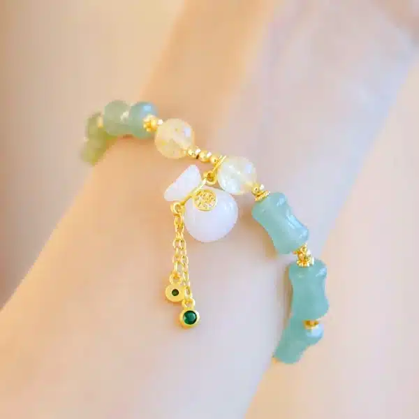 White Jade Lucky Bag Bamboo Jadeite Bracelet-Bring Good Luck and Wealth - Image 4
