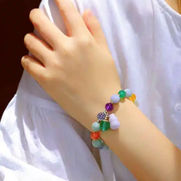Jade Gourd Jadeite Bracelet-Bring Good Luck and Happiness - Image 5
