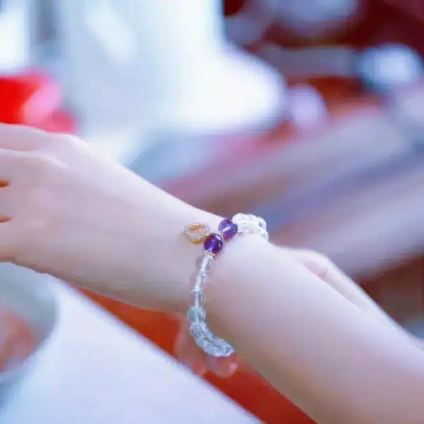 White Crystal Bracelet&Amethyst -Bring Happiness and Love - Image 5