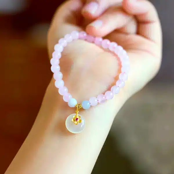 Pink Crystal Bracelet -Brings Love and Good luck - Image 3