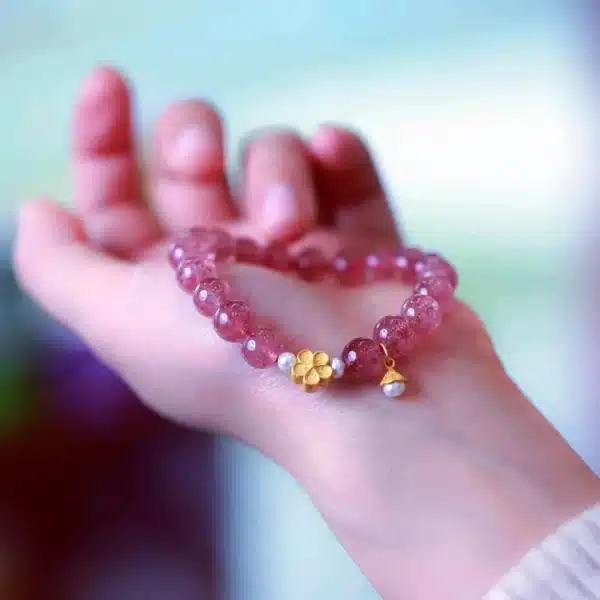Strawberry Crystal Bracelet -Brings Love and Good mood - Image 3