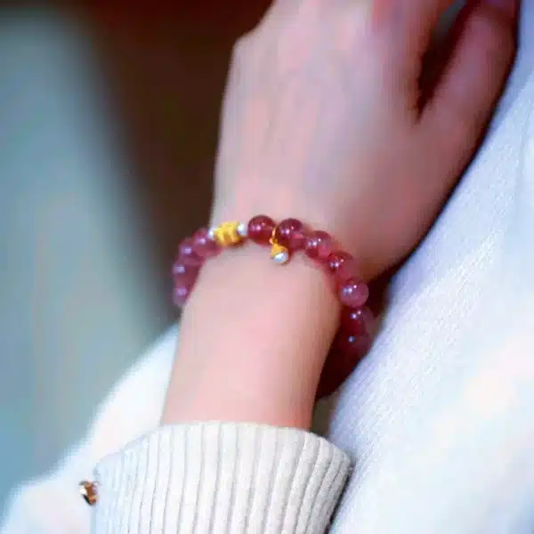 Strawberry Crystal Bracelet -Brings Love and Good mood - Image 4