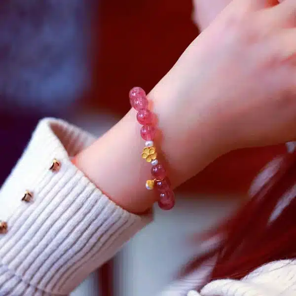 Strawberry Crystal Bracelet -Brings Love and Good mood - Image 5
