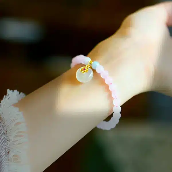 Pink Crystal Bracelet -Brings Love and Good luck - Image 5