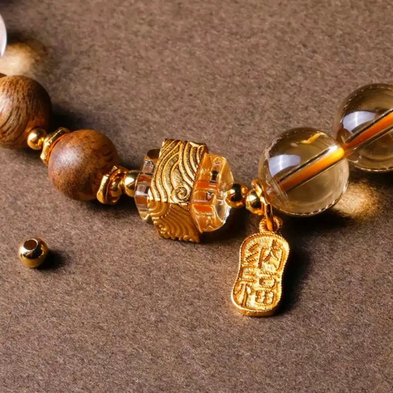 an amage of Citrine Crystal Agarwood Bracelet
