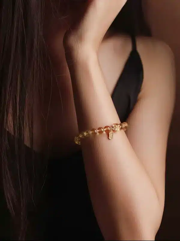 Citrine Crystal Bracelet with Agarwood Beads – Natural Yellow Quartz for Luck, Abundance & Protection - Image 5