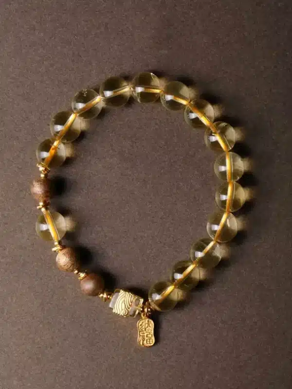 an amage of Citrine Crystal Agarwood Bracelet