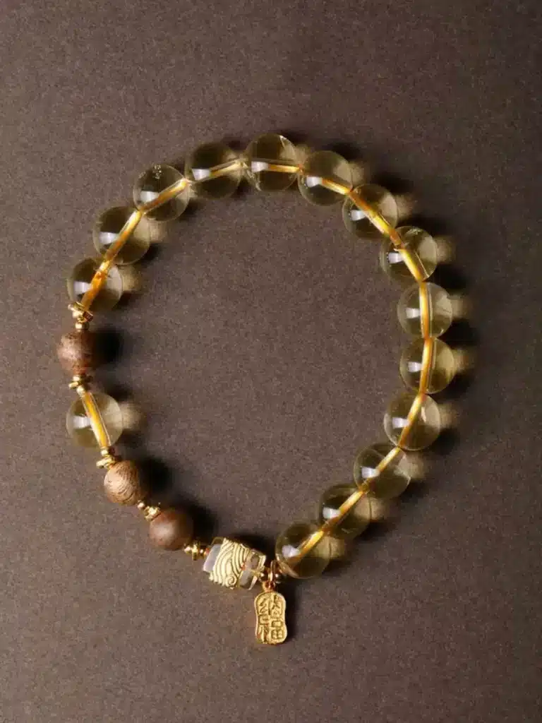 an amage of Citrine Crystal Agarwood Bracelet