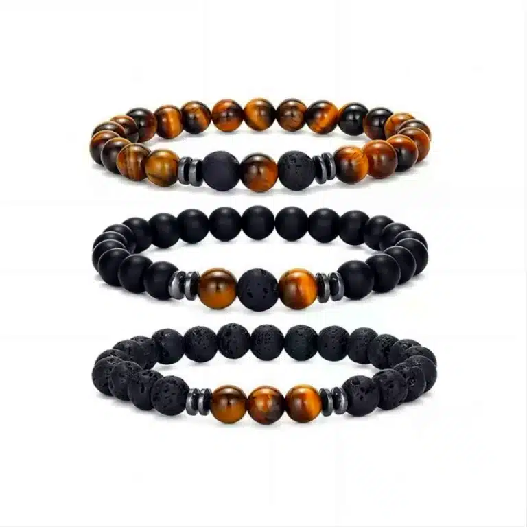 an amage of 3-Piece Natural Stone Bracelet Set