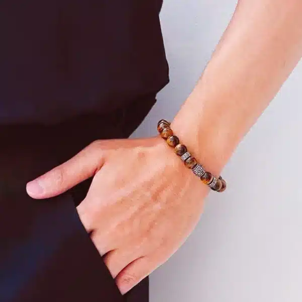 Tiger Eye Bracelet with Alloy Charms -Regulate emotions and enhance courage - Image 4