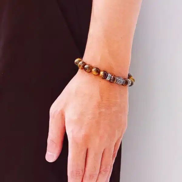 Tiger Eye Bracelet with Alloy Charms -Regulate emotions and enhance courage - Image 6