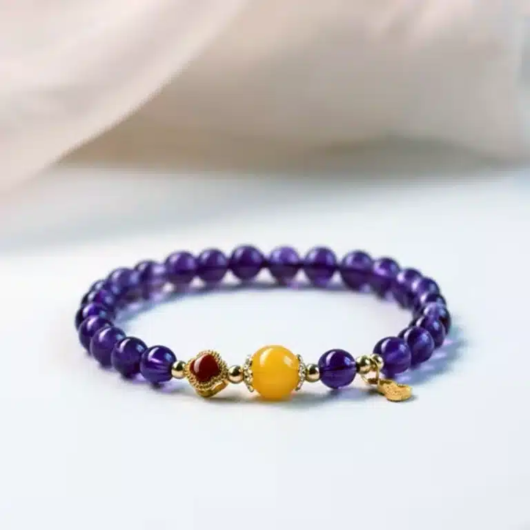 an amage of Amethyst Bracelet with Beeswax
